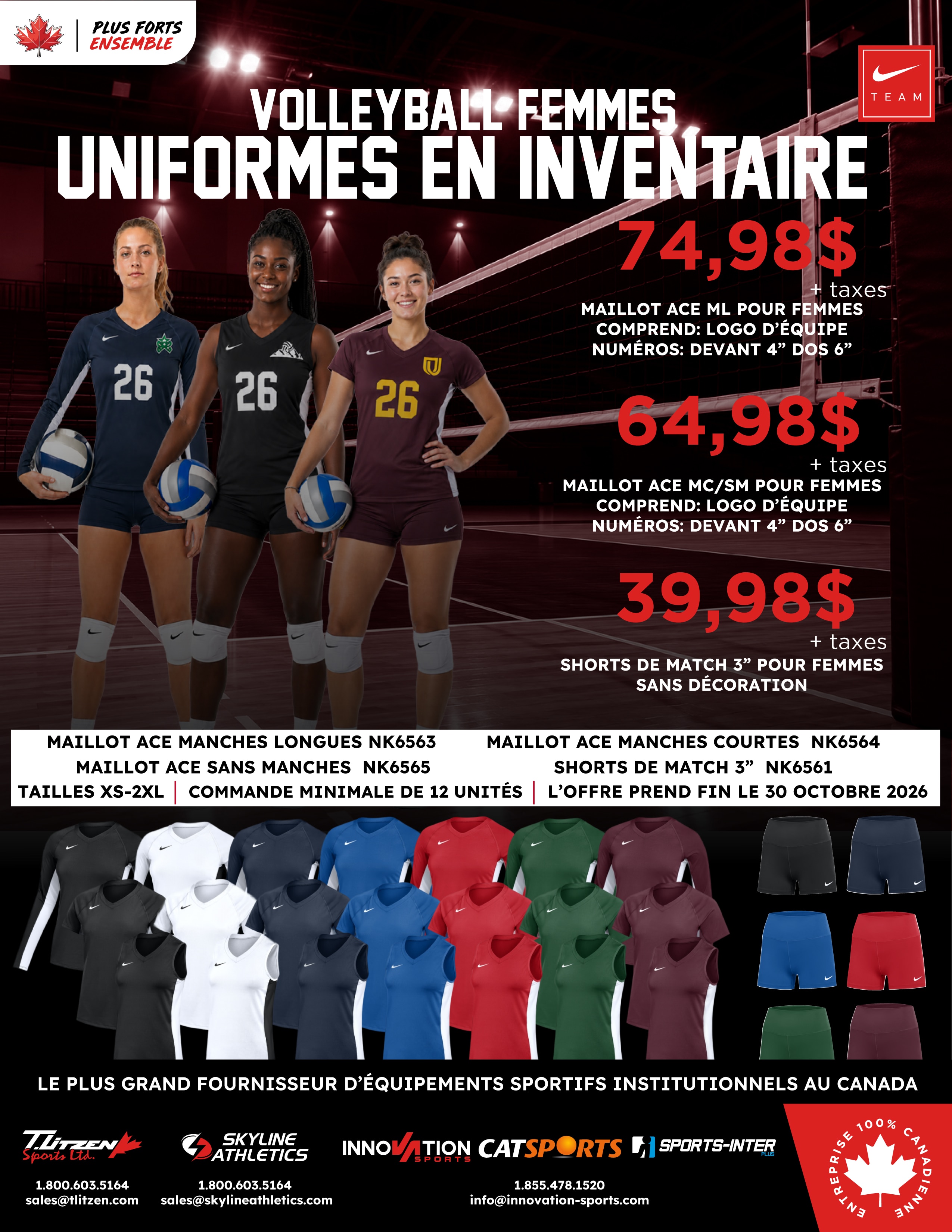 Women's Volleyball Stock Uniform